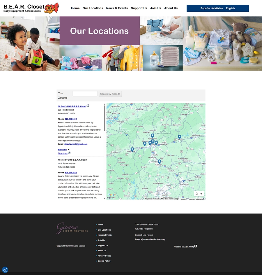 Bear Closet-Locations Directory